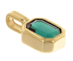 trendor Schmuck Damen-Kette Gold auf 925 Silber mit synth. Turmalin Anhänger 68510