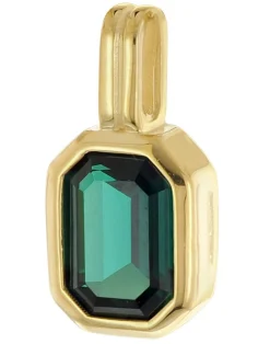 trendor Schmuck Damen-Kette Gold auf 925 Silber mit synth. Turmalin Anhänger 68510