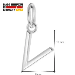 trendor Schmuck Damen-Kette mit Buchstabe V Anhänger Silber 925 15210-V