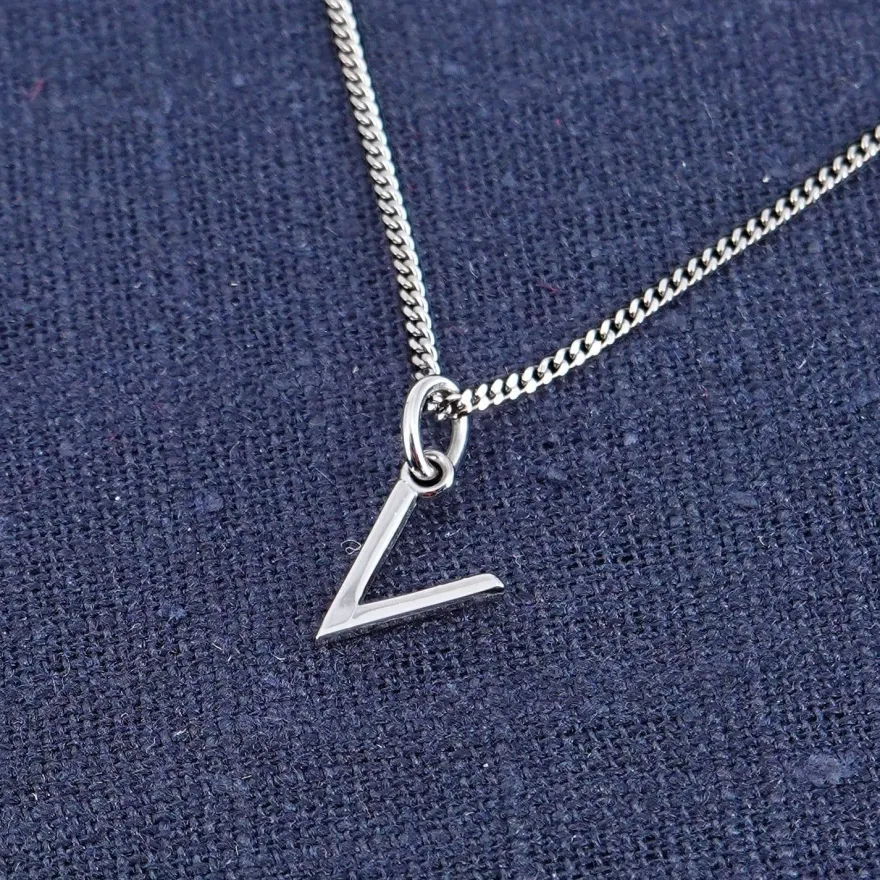 trendor Schmuck Damen-Kette mit Buchstabe V Anhänger Silber 925 15210-V