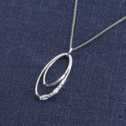 trendor Schmuck Damen-Kette Silber 925 Zirkonia-Collier 68360