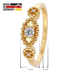 trendor Schmuck Damen-Ring 333 Gelbgold mit Zirkonia 68151