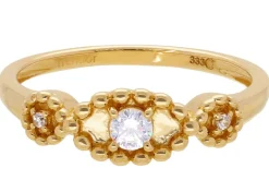 trendor Schmuck Damen-Ring 333 Gelbgold mit Zirkonia 68151