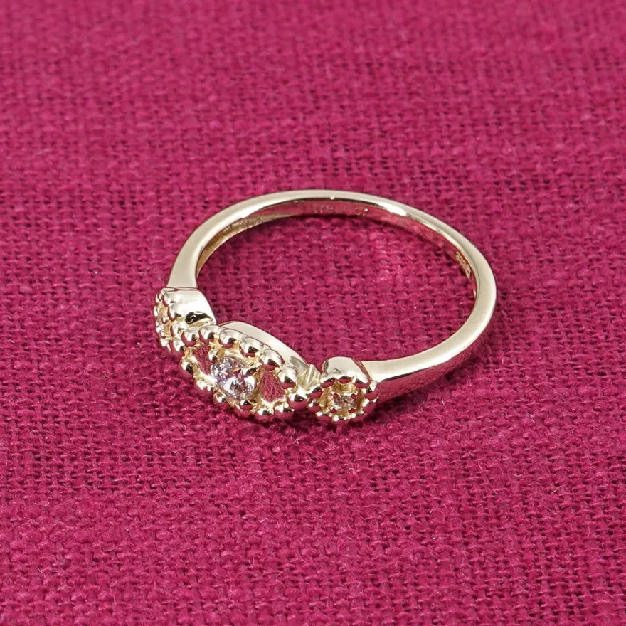 trendor Schmuck Damen-Ring 333 Gelbgold mit Zirkonia 68151