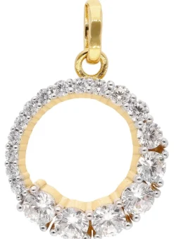 trendor Schmuck Damen Zirkonia-Anhänger Gold 333/8kt an vergoldeter Silberkette 6838