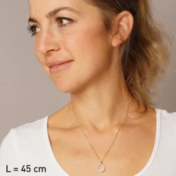 trendor Schmuck Damen Zirkonia-Anhänger Gold 333/8kt an vergoldeter Silberkette 6838