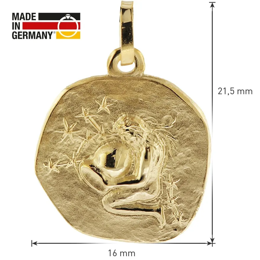 trendor Schmuck Halskette mit Sternzeichen Wassermann Gold 333/8K Ø 16 mm 41920-02