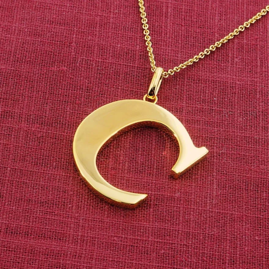 trendor Schmuck Halskette mit Großem Buchstaben C 925 Silber mit Goldauflage 41790-C