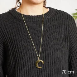 trendor Schmuck Halskette mit Großem Buchstaben C 925 Silber mit Goldauflage 41790-C