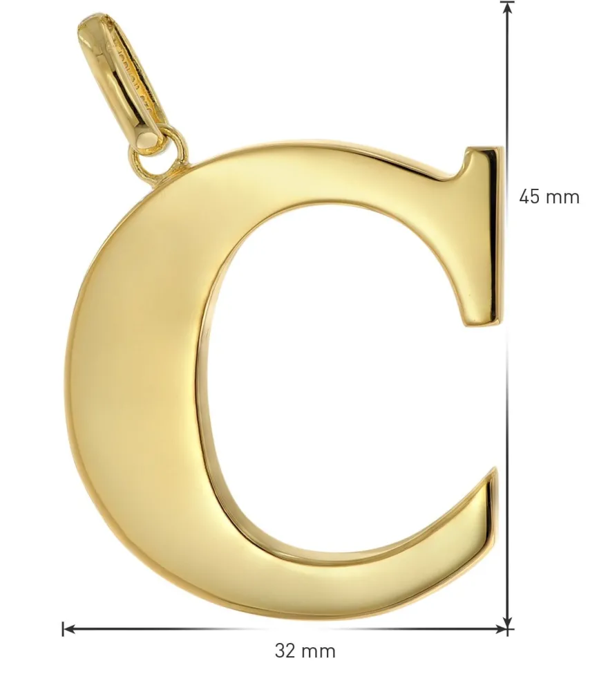 trendor Schmuck Halskette mit Großem Buchstaben C 925 Silber mit Goldauflage 41790-C
