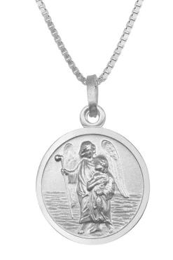 trendor Schmuck Halskette mit Erzengel Raphael Anhänger Ø 16 mm 925 Silber 41465