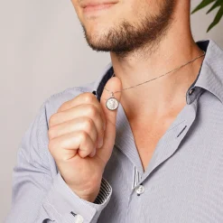 trendor Schmuck Halskette mit Erzengel Raphael Anhänger Ø 16 mm 925 Silber 41465