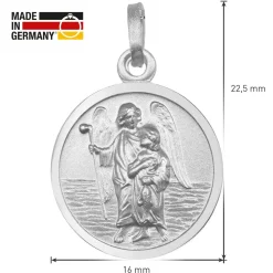 trendor Schmuck Halskette mit Erzengel Raphael Anhänger Ø 16 mm 925 Silber 41465