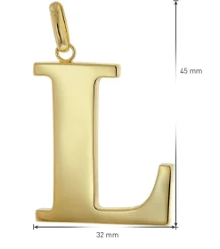 trendor Schmuck Halskette mit Großem Buchstaben L 925 Silber mit Goldauflage 41790-L