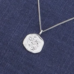 trendor Schmuck Halskette mit Monatsblume Januar 925 Silber Rhodiniert 68000-01