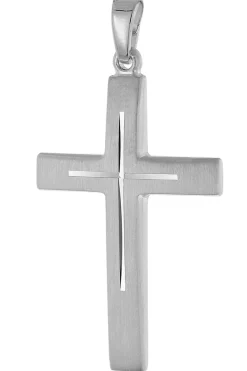 trendor Schmuck Herren-Anhänger Kreuz 925 Silber Rhodiniert 28 mm 21314