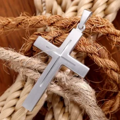 trendor Schmuck Herren-Anhänger Kreuz 925 Silber Rhodiniert 28 mm 21314