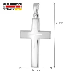 trendor Schmuck Herren-Halskette mit Kreuz 925 Silber 24 mm 21170