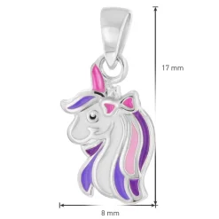 trendor Schmuck Kinder-Halskette Einhorn Silber 925 Collier 41696