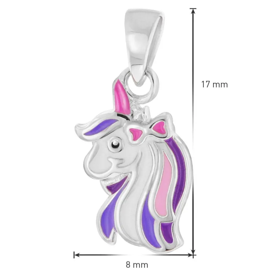 trendor Schmuck Kinder-Halskette Einhorn Silber 925 Collier 41696