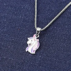 trendor Schmuck Kinder-Halskette Einhorn Silber 925 Collier 41696