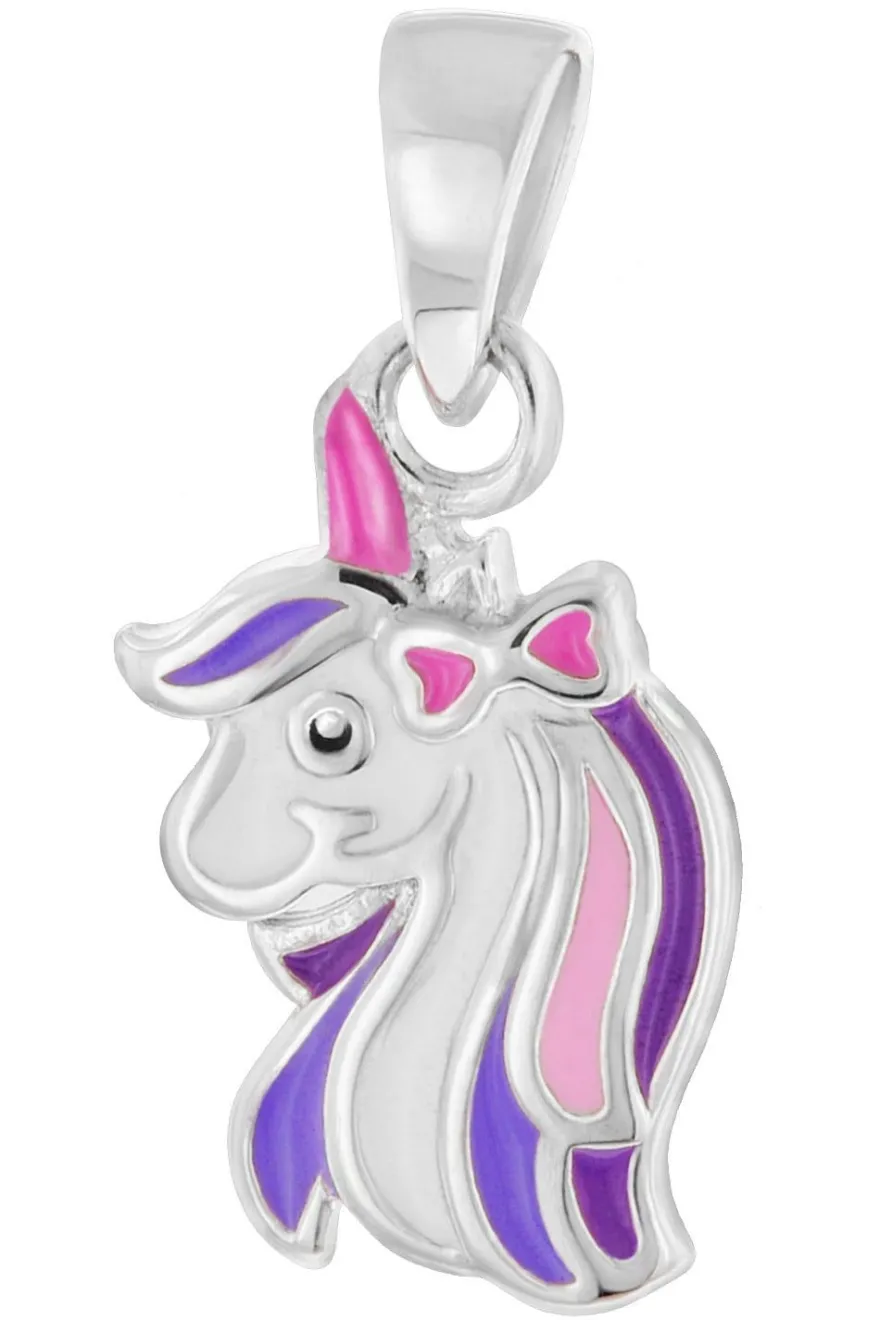 trendor Schmuck Kinder-Halskette Einhorn Silber 925 Collier 41696