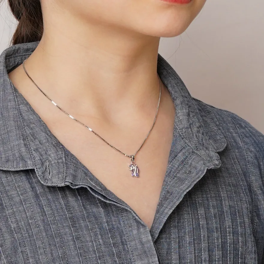 trendor Schmuck Kinder-Halskette Einhorn Silber 925 Collier 41696
