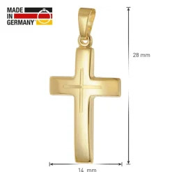 trendor Schmuck Kreuz-Anhänger Gold 333 (8K) mit vergoldeter Silberkette 21158