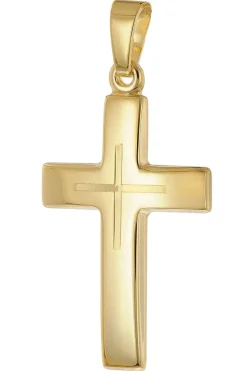 trendor Schmuck Kreuz-Anhänger Gold 333 (8K) mit vergoldeter Silberkette 21158