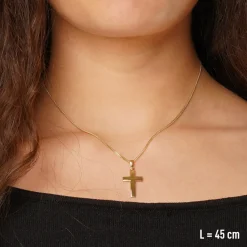 trendor Schmuck Kreuz-Anhänger Gold 333 (8K) mit vergoldeter Silberkette 21158