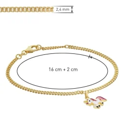 trendor Schmuck Mädchen-Armband mit Einhorn-Anhänger 925 Silber Vergoldet 21624