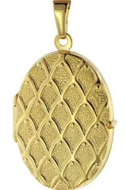 trendor Schmuck Medaillon mit Netzmuster Gold 333 / 8K 75535