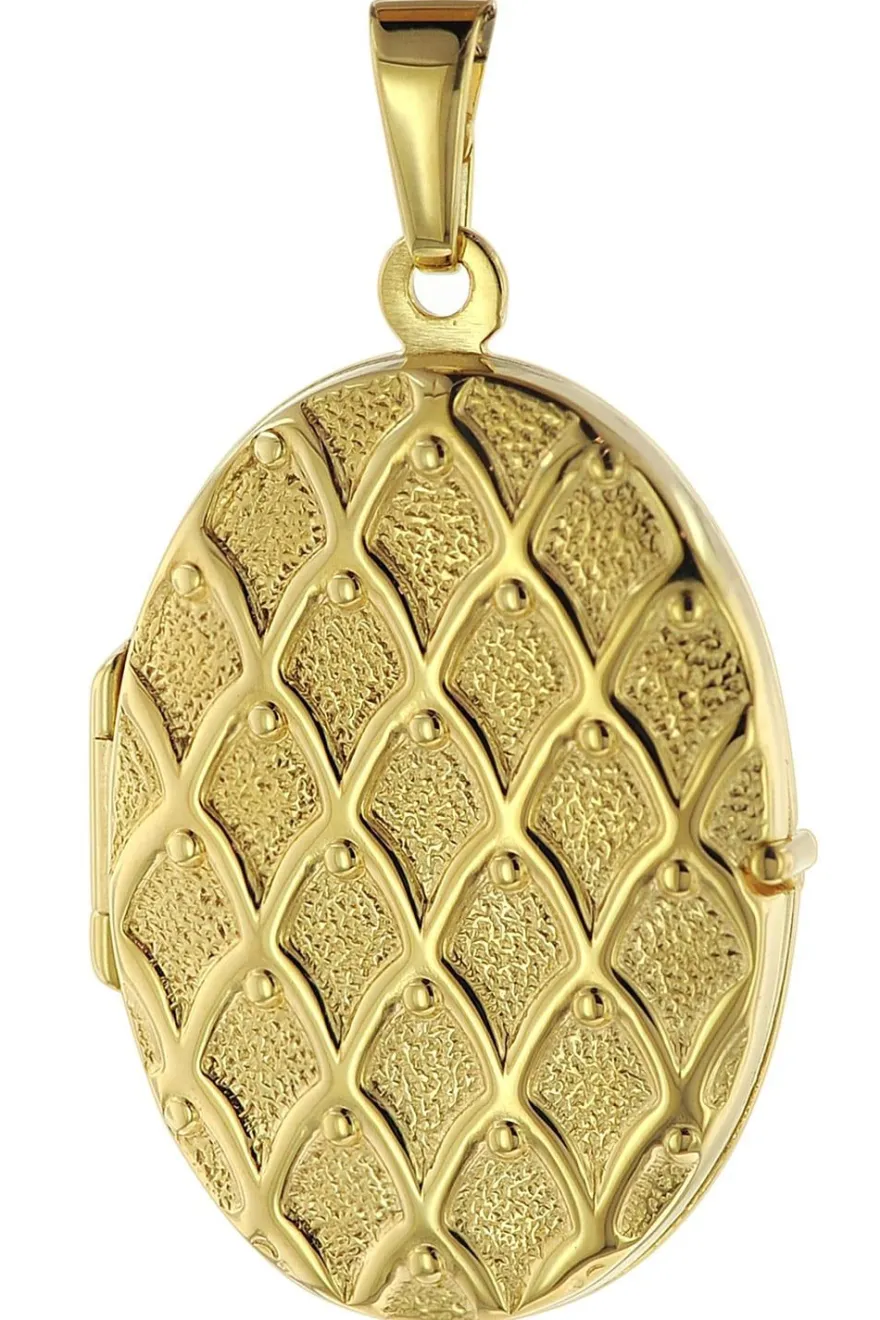 trendor Schmuck Medaillon mit Netzmuster Gold 333 / 8K 75535