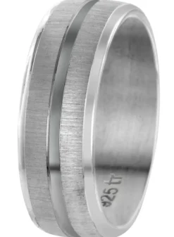 trendor Schmuck Partnerring für Damen und Herren Silber 925 Breite 7 mm 65410