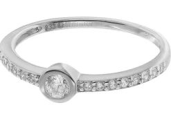 trendor Schmuck Ring für Damen Weißgold 333 mit Zirkonia 41326