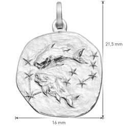 trendor Schmuck Sternzeichen Fische mit Halskette 925 Silber Ø 16 mm 08441-03