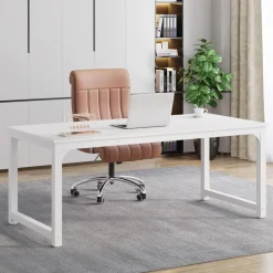 Tribesigns Schreibtisch Computertisch 160x80cm Weiß - Moderner Bürotisch für