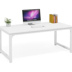 Tribesigns Schreibtisch Computertisch 160x80cm Weiß - Moderner Bürotisch für