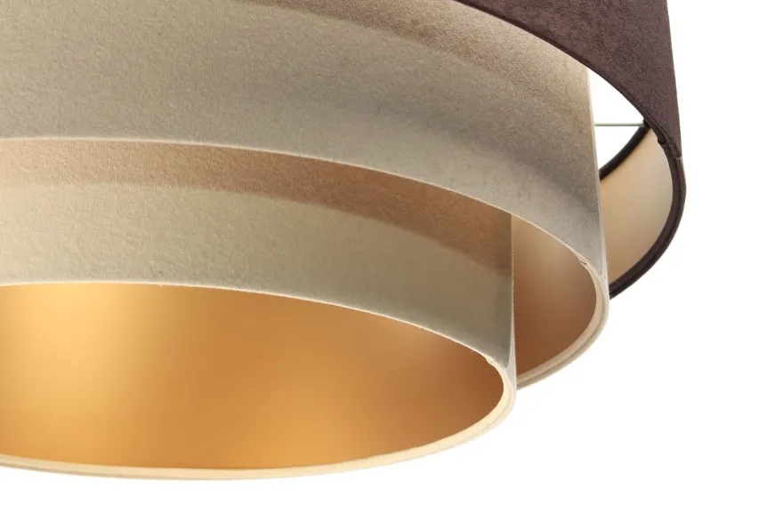 Triniti Hängeleuchte Becher weiß 60cm Version 1 Braun, Beige, Creme, Gold