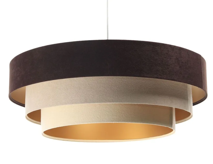 Triniti Hängeleuchte Becher weiß 60cm Version 1 Braun, Beige, Creme, Gold