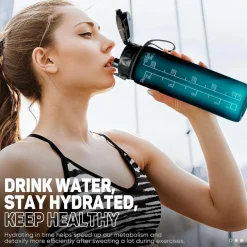 Trinkflasche 1L BPA-frei mit rutschfestem Gummi-Griff für Sport & Outdoor