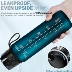 Trinkflasche 1L BPA-frei mit rutschfestem Gummi-Griff für Sport & Outdoor