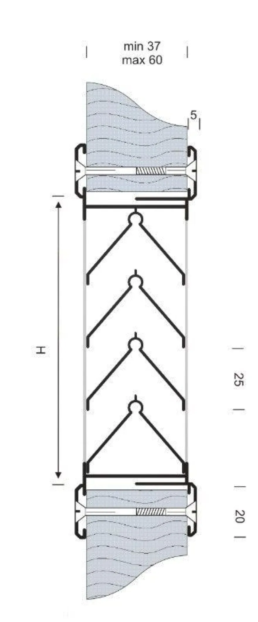 Türlüfter Aluminium eloxiert 500 x 200 mm