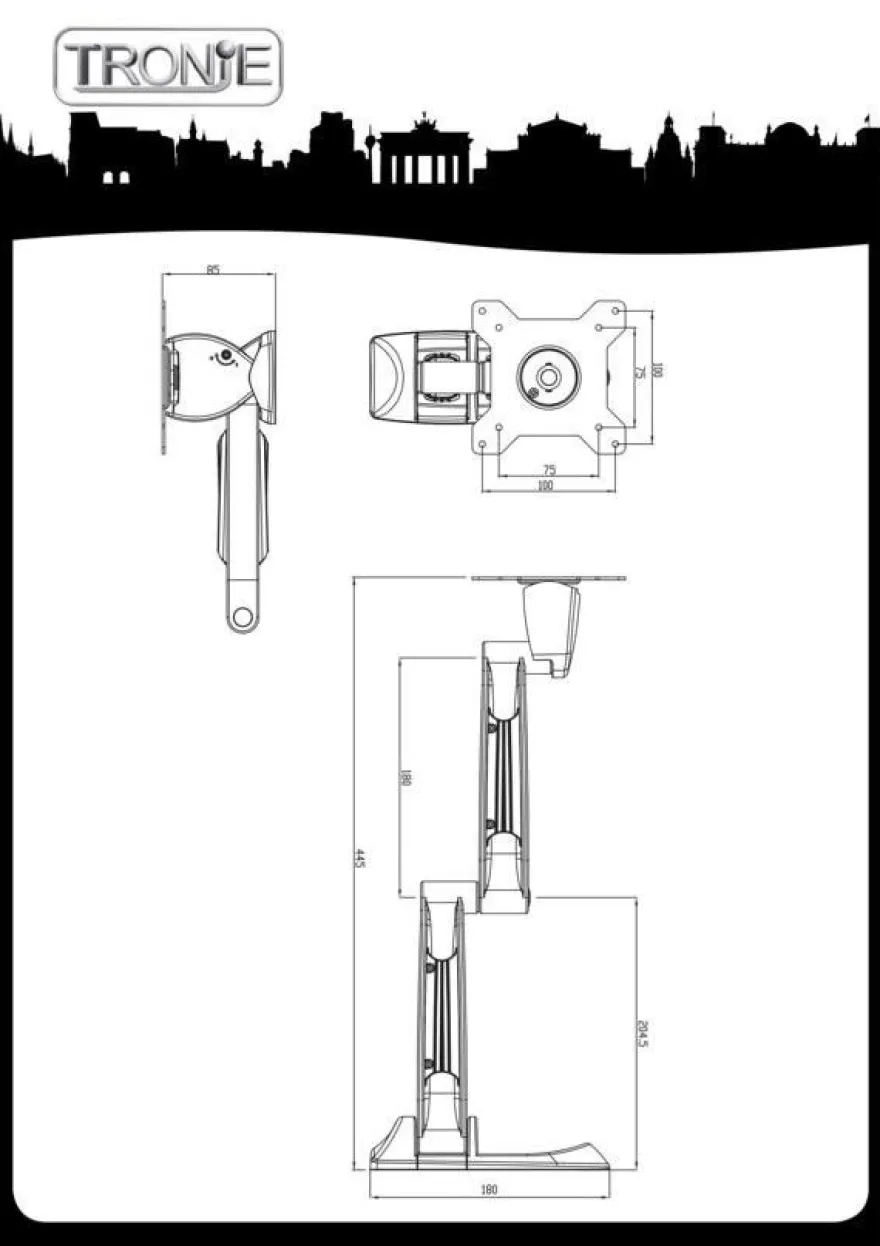 Tronje AR210 Wand-Halterung für Monitore 15