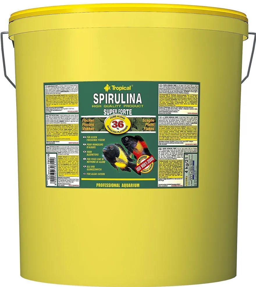 Tropical Spirulina Super forte 36 % 21L Flockenfutter Fische Cichliden Herbivore