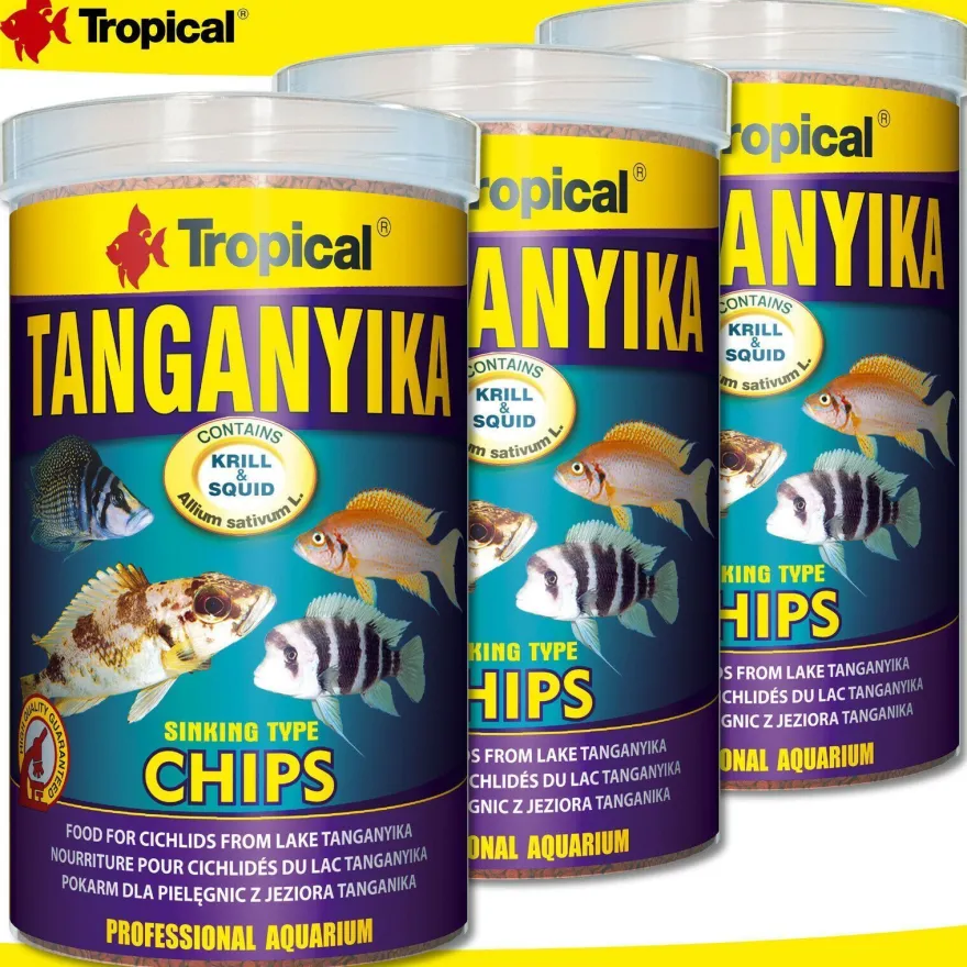 Tropical 3 x 1000 ml Tanganyika Chips | Für Cichliden aus dem Tanganjikasee