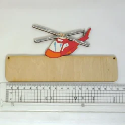 Türschild Namensschild Kinderzimmer , Buchstaben, 18cm Holz Hubschrauber