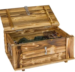 Truhe Hugo geflammt mit Deckel 50 x 36 x 26cm