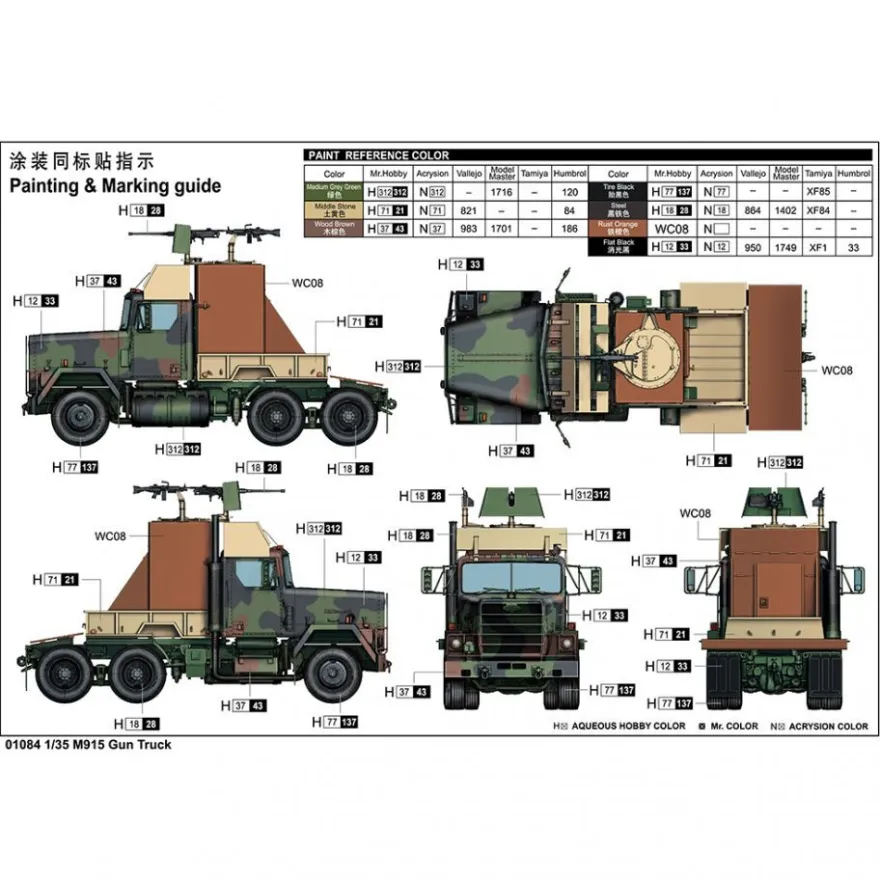 Trumpeter - M915 Gun Truck - 1:35 - 260 Teile