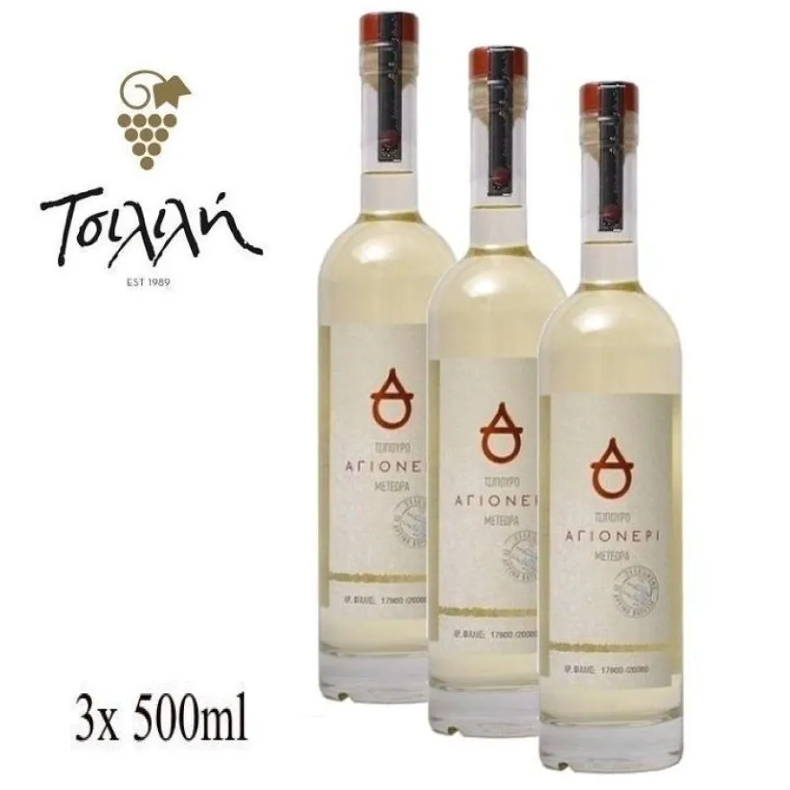 Tsipouro Tsilili Agioneri 3x 500ml 40%vol. im Fass gereift ohne Anis